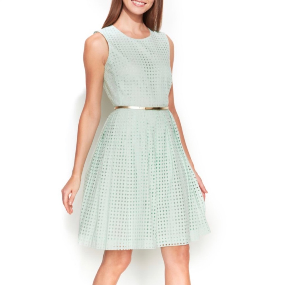 Calvin Klein Mint Green Eyelet Dress